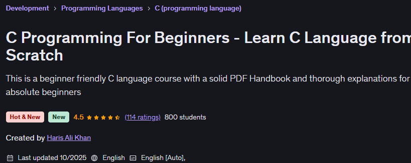 C Programming For Beginners - Learn C Language from Scratch