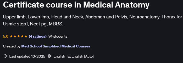 Certificate course in Medical Anatomy