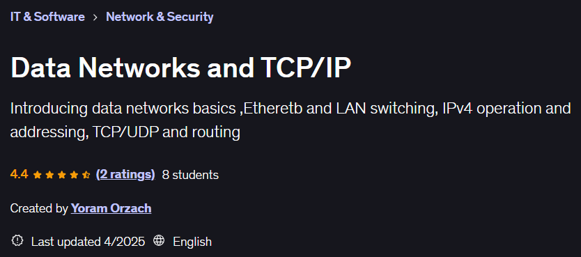 Data Networks and TCP/IP