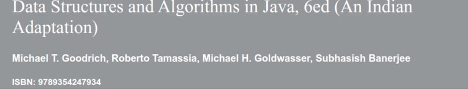 Data Structures and Algorithms in Java, 6ed
