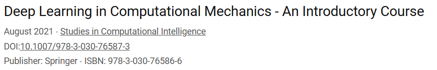Deep Learning in Computational Mechanics