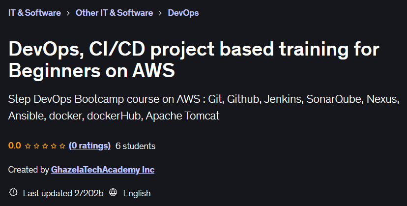 DevOps CI/CD project based training for beginners on AWS