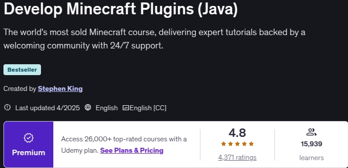 Develop Minecraft Plugins (Java)