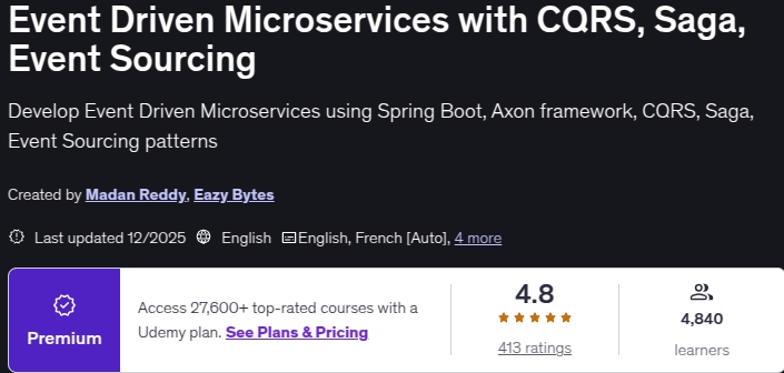 Event Driven Microservices with CQRS, Saga, Event Sourcing