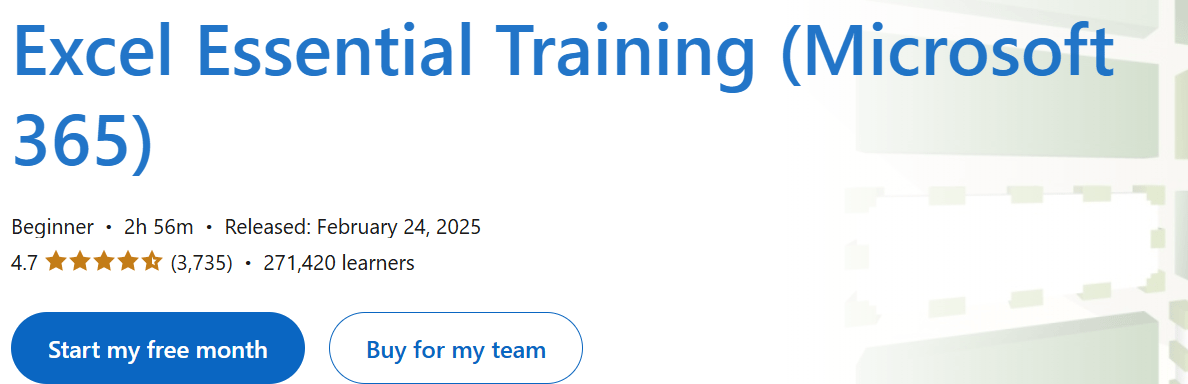 Excel Essential Training (Microsoft 365)