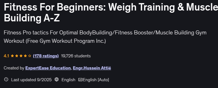 Fitness For Beginners_ Weigh Training & Muscle Building A-Z
