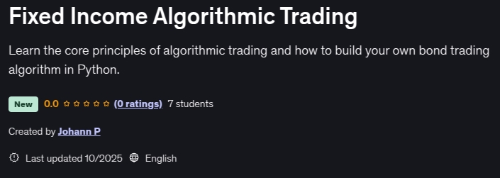 Fixed Income Algorithmic Trading