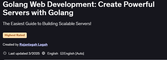 Golang Web Development Create Powerful Servers with Golang