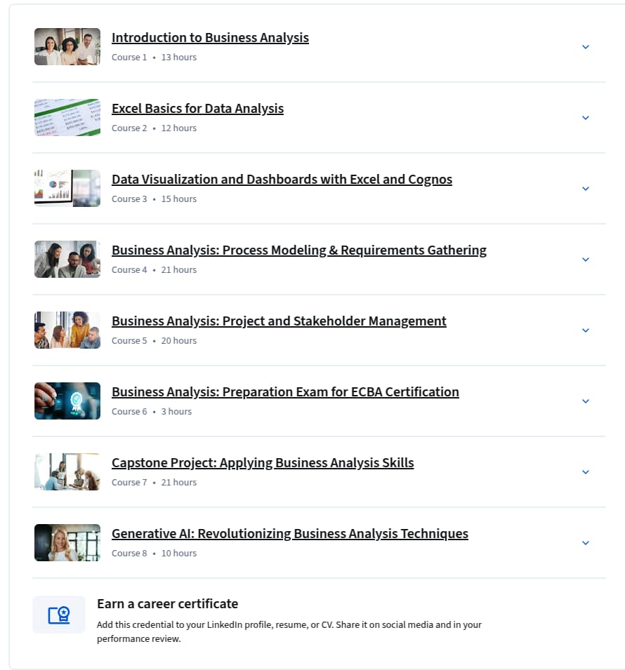 IBM Business Analyst Professional Certificate