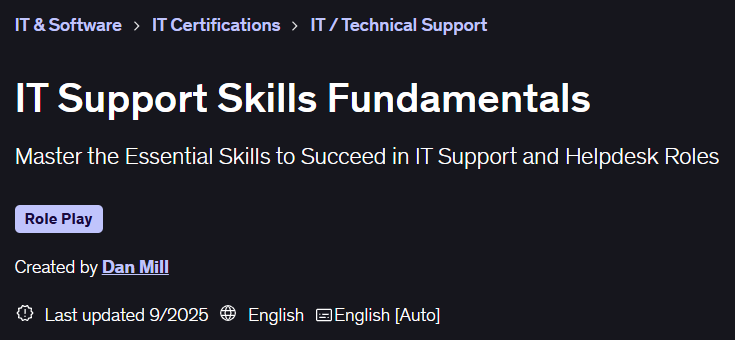 IT Support Skills Fundamentals