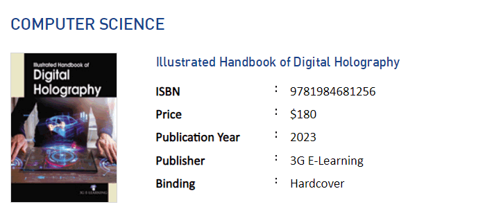Illustrated Handbook of Digital Holography