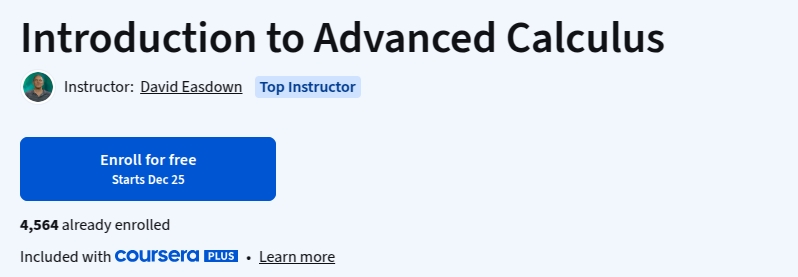 Introduction to Advanced Calculus