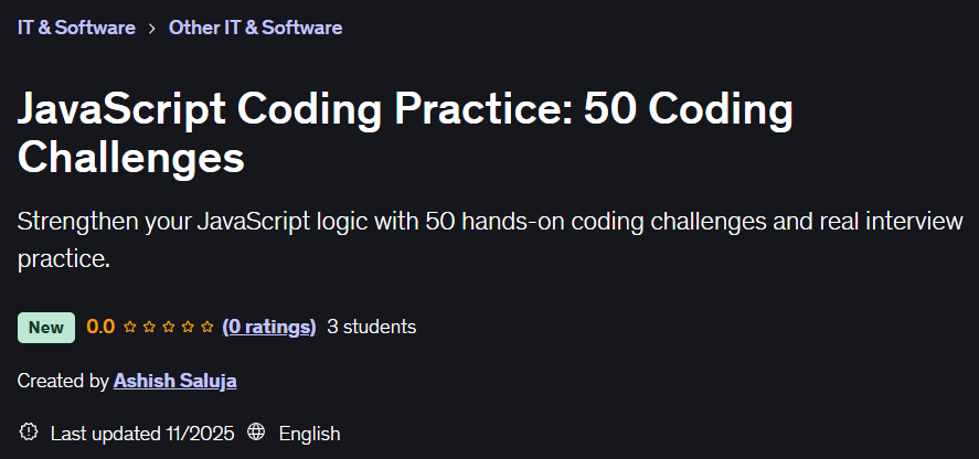 JavaScript Coding Practice: 50 Coding Challenges