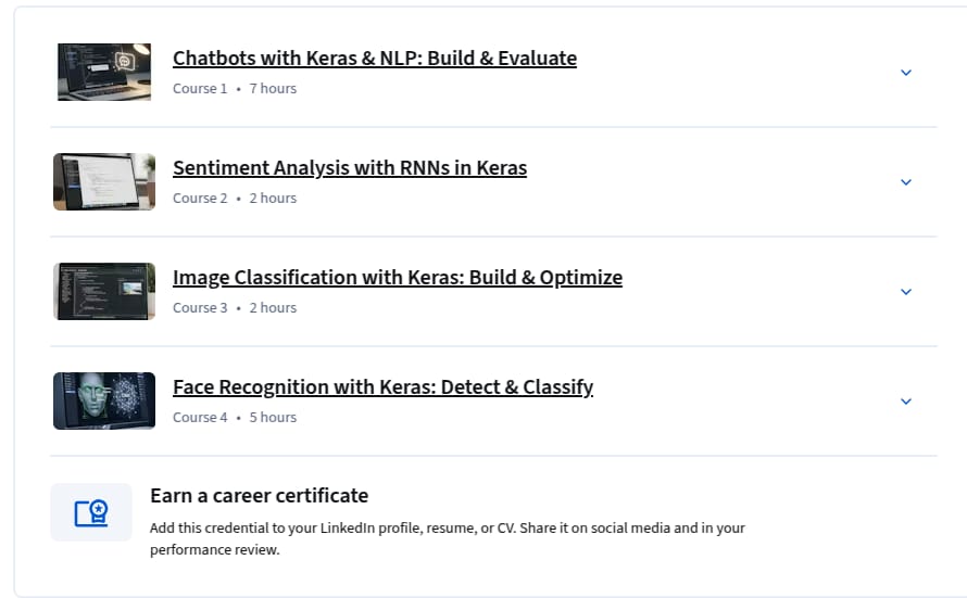 Keras Deep Learning Projects with TensorFlow Specialization