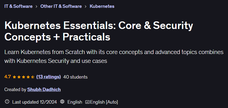 Kubernetes Essentials: Core & Security Concepts + Practicals