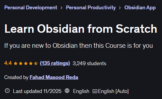 Learn Obsidian from Scratch
