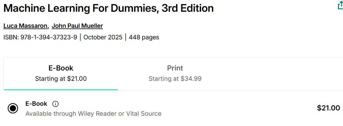 Machine Learning For Dummies, 3rd Edition