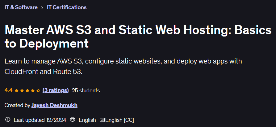Master AWS S3 and Static Web Hosting: Basics to Deployment