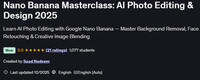 Nano Banana Masterclass AI Photo Editing & Design