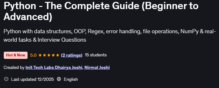 Python - The Complete Guide (Beginner to Advanced)