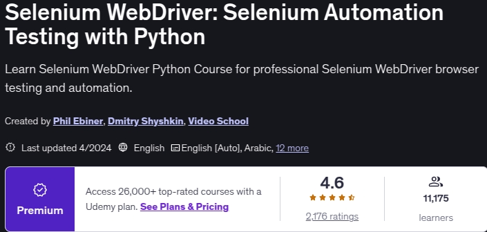 Selenium WebDriver_ Selenium Automation Testing with Python