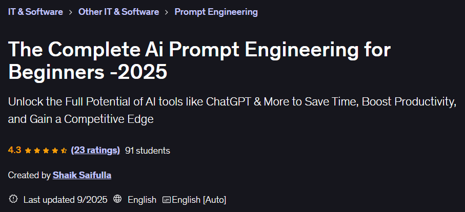 The Complete Ai Prompt Engineering for Beginners -2025