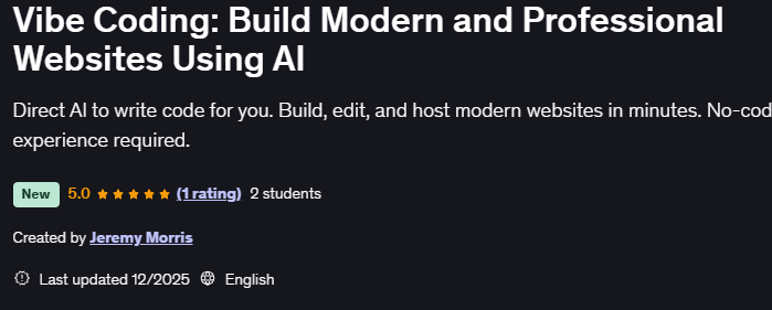 Vibe Coding Build Modern and Professional Websites Using AI