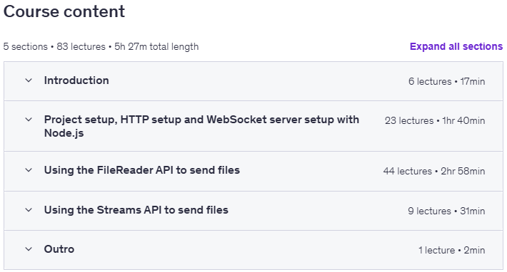 WebSockets Protocol - Transfer Files Course Content