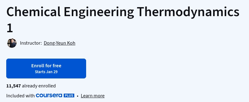 Chemical Engineering Thermodynamics 1