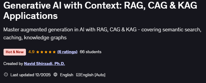 Generative AI with Context RAG, CAG & KAG Applications