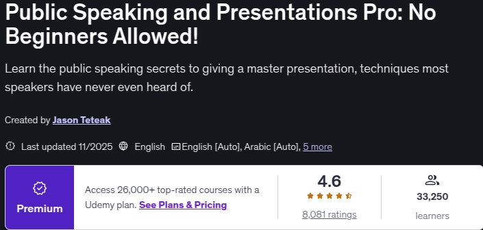 Public Speaking and Presentations Pro_ No Beginners Allowed!