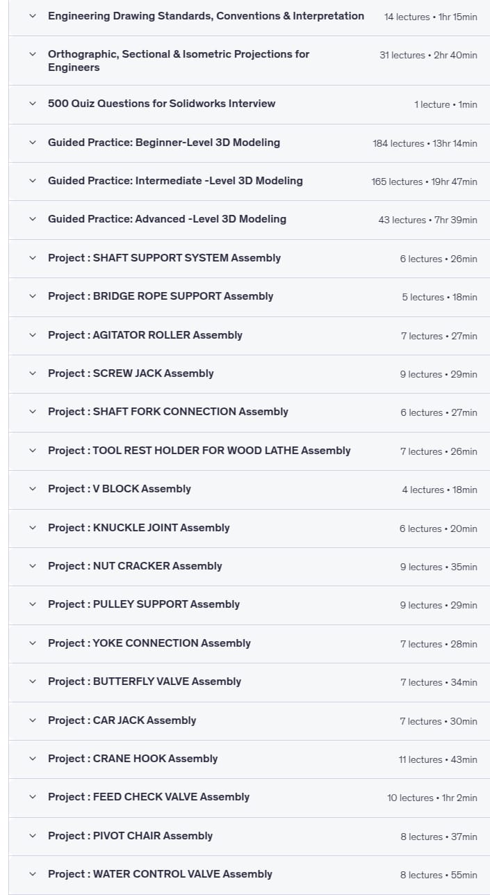 SOLIDWORKS Mastery_500 Examples_ 500 Q&A_20 Project_ 10 Test