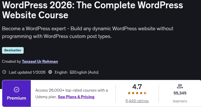 WordPress 2026_ The Complete WordPress Website Course