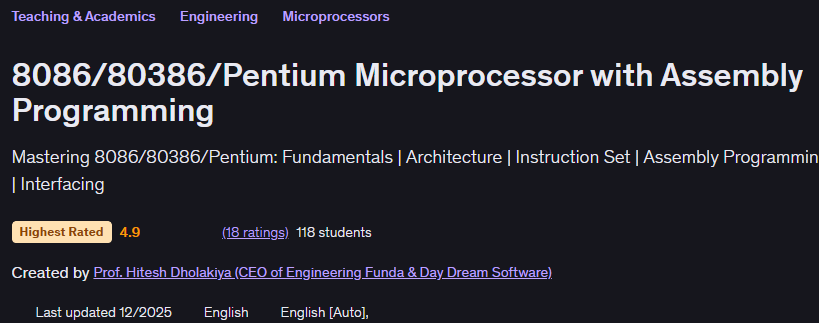 8086 80386 Pentium Microprocessor with Assembly Programming