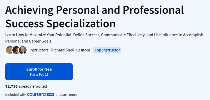 Achieving Personal and Professional Success Specialization