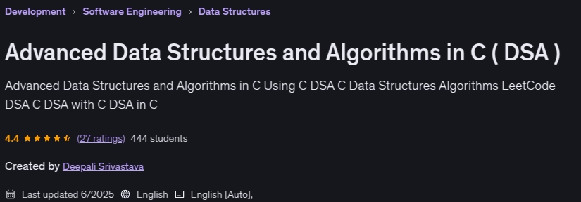 Advanced Data Structures and Algorithms in C ( DSA )