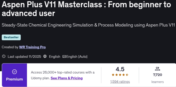 Aspen Plus V11 Masterclass _ From beginner to advanced user