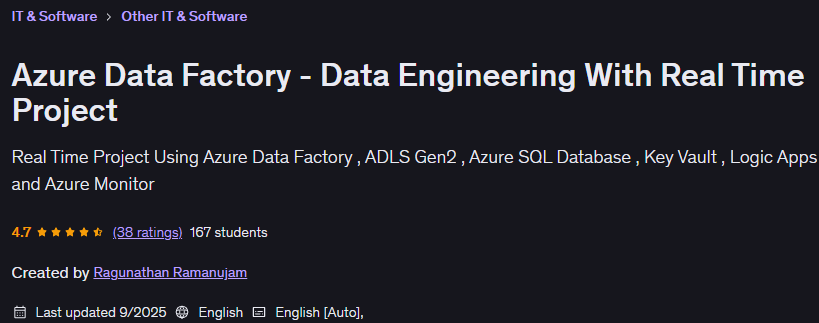 Azure Data Factory - Data Engineering With Real Time Project