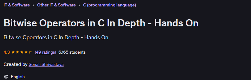 Bitwise Operators in C In Depth - Hands On