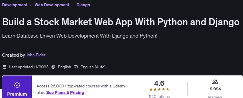 Build a Stock Market Web App With Python and Django