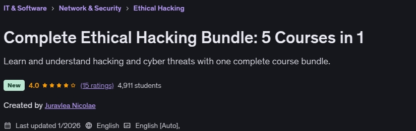 Complete Ethical Hacking Bundle_ 5 Courses in 1