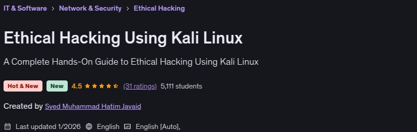 Ethical Hacking Using Kali Linux