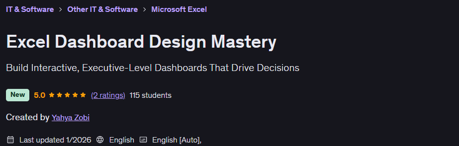 Excel Dashboard Design Mastery