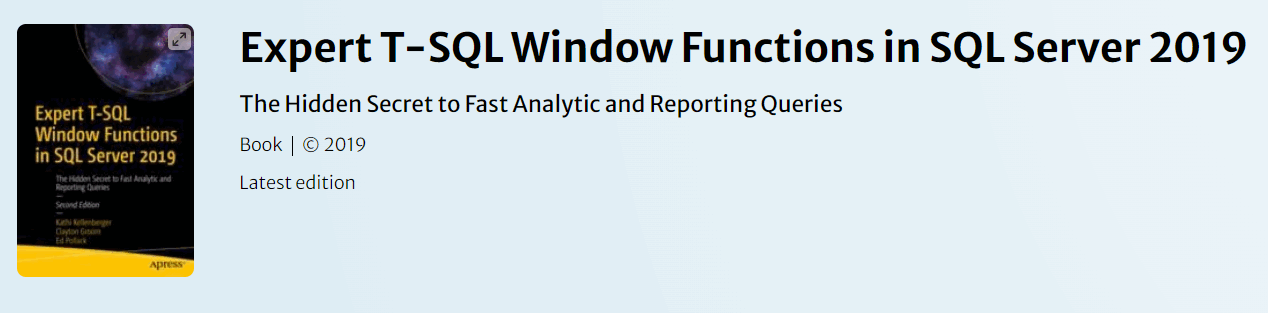 Expert T-SQL Window Functions in SQL Server 2019