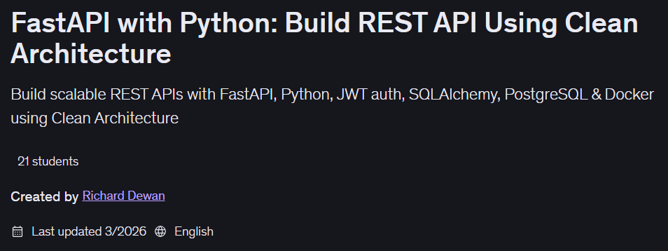 FastAPI with Python: Build REST API Using Clean Architecture