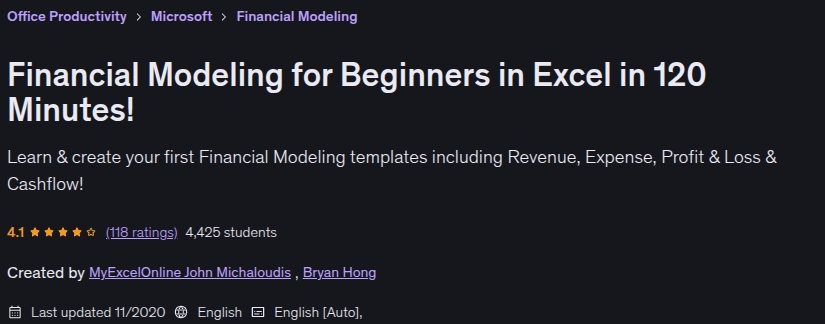 Financial Modeling for Beginners in Excel in 120 Minutes!