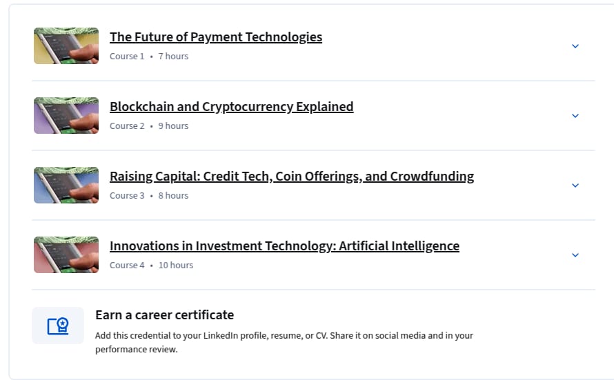 Financial Technology (Fintech) Innovations Specialization