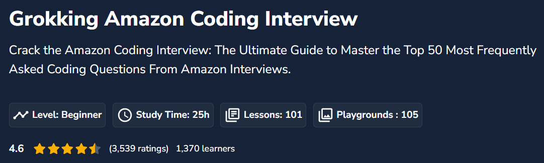 Grokking Amazon Coding Interview