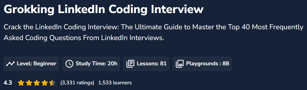 Grokking LinkedIn Coding Interview