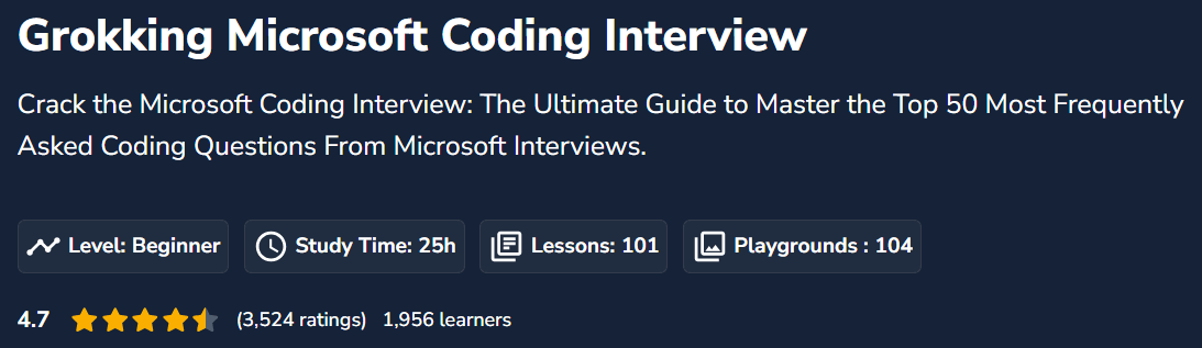 Grokking Microsoft Coding Interview